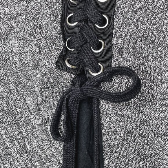 Torrid Grey Knit Sweater with Lace-Up Back Detail Size 1 Heathered Grey - Picture 7 of 9